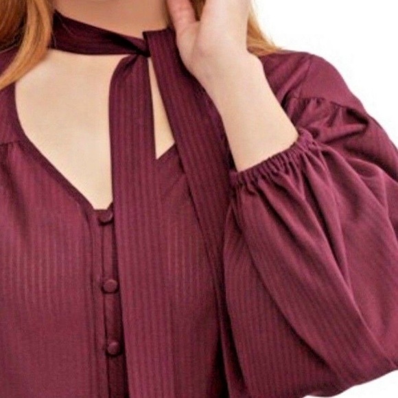 Time and Tru Tops - Time and Tru Tie Neck Blouse Size XXL